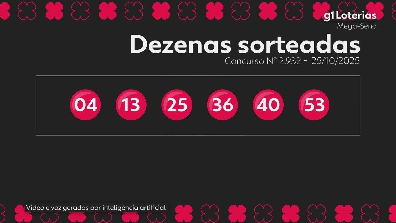 Mega-Sena, concurso 2.932: uma aposta leva prêmio de R$ 96 milhões