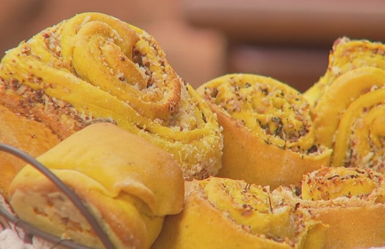 Receita Nosso Campo: aprenda a fazer um pão com cúrcuma e recheio de castanha de caju