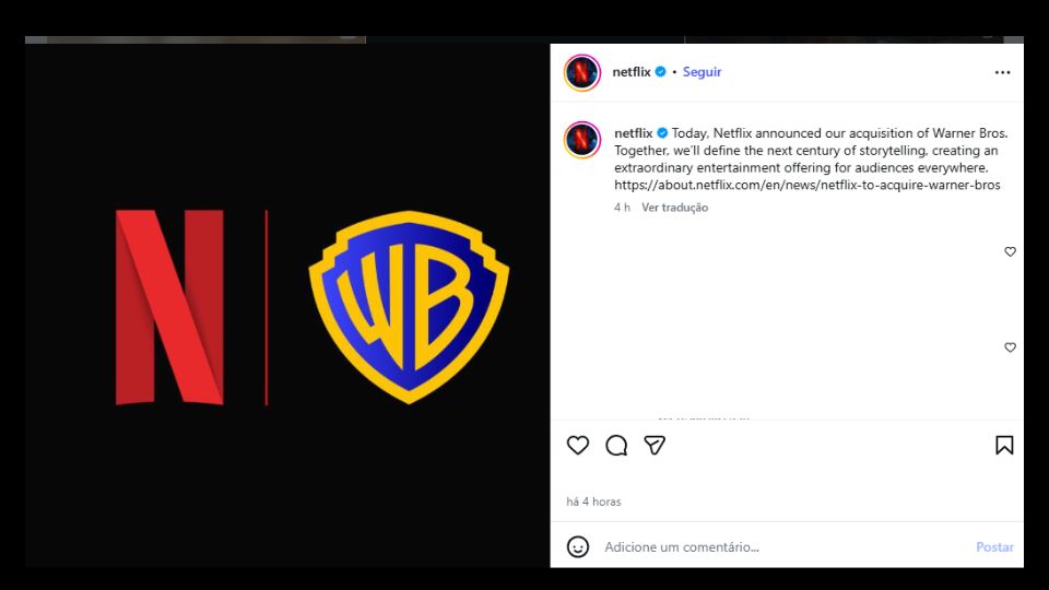 Netflix anuncia compra da Warner Bros pelo equivalente a R$ 445 bilhões